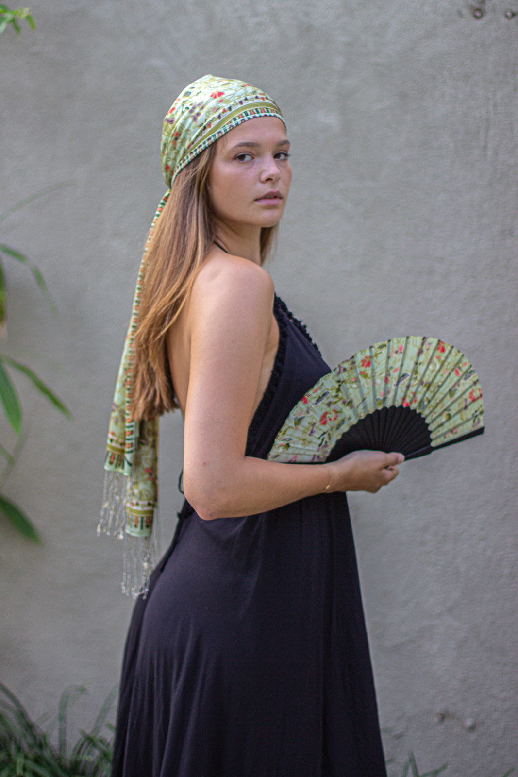 Scarf Fringe in Singapore Green