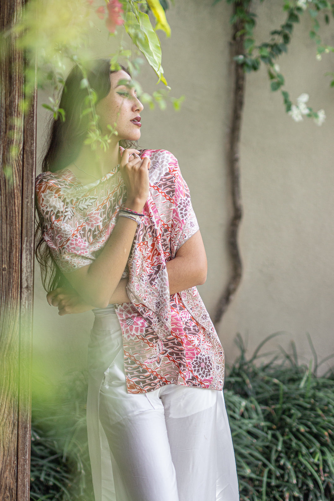 Syal Merah Muda Coklat