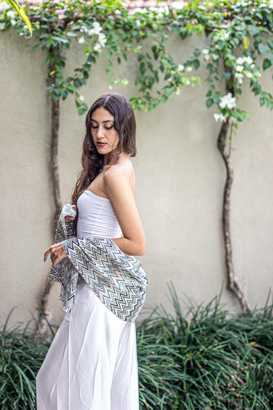 Scarf in Zig Zag Grey