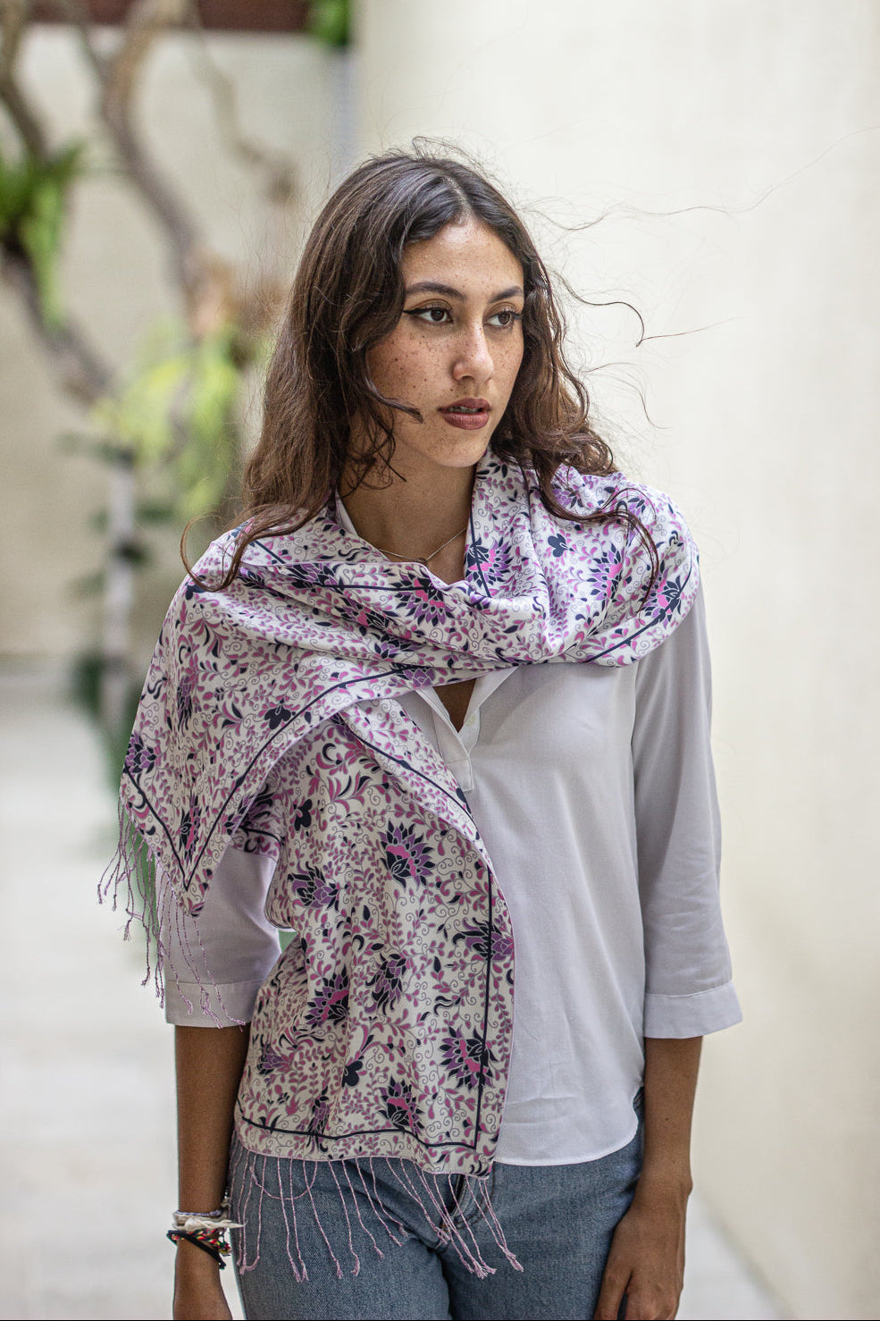 Scarf Fringe in Teratai Purple - Batikwayang