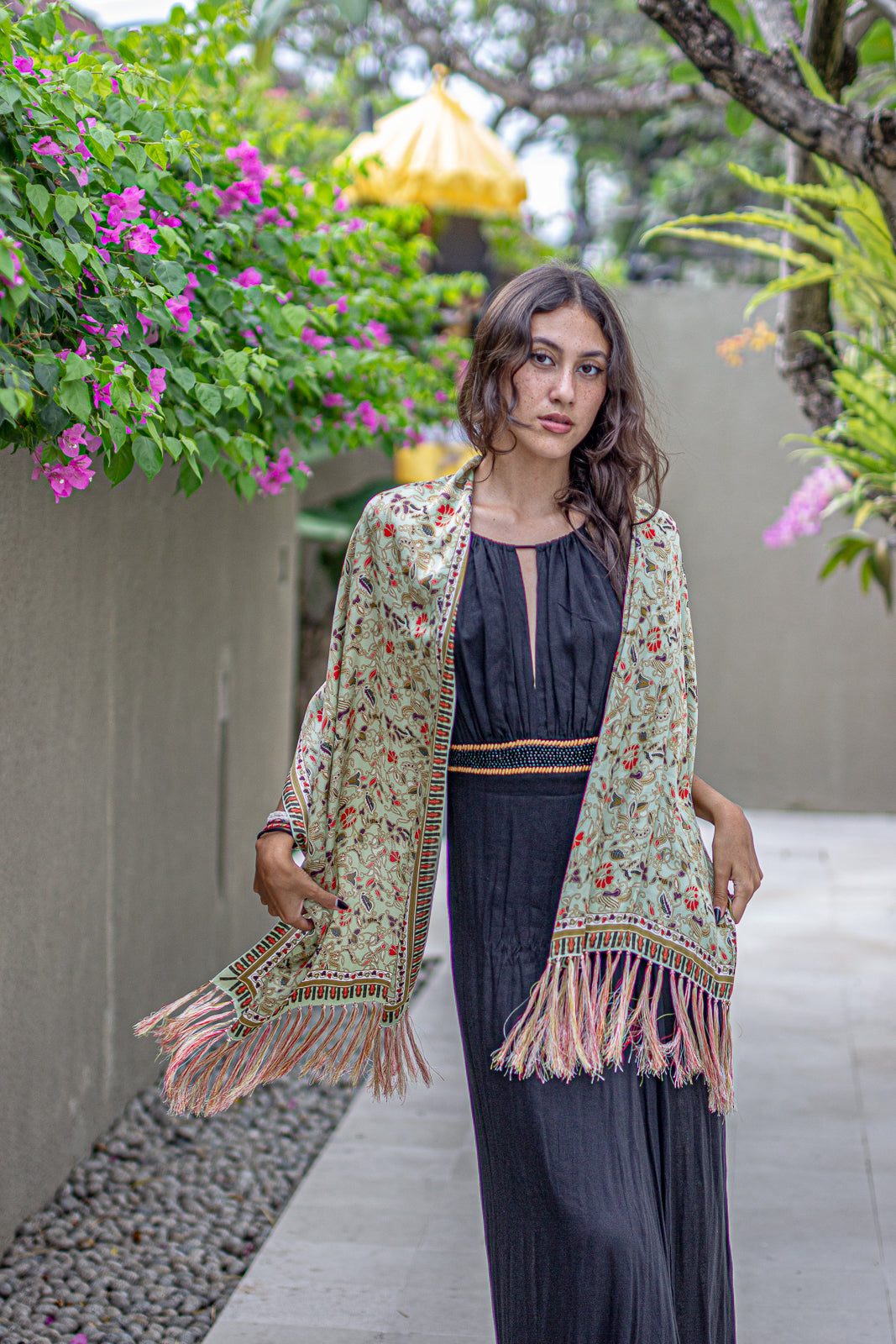 Shawl in Singapore Green