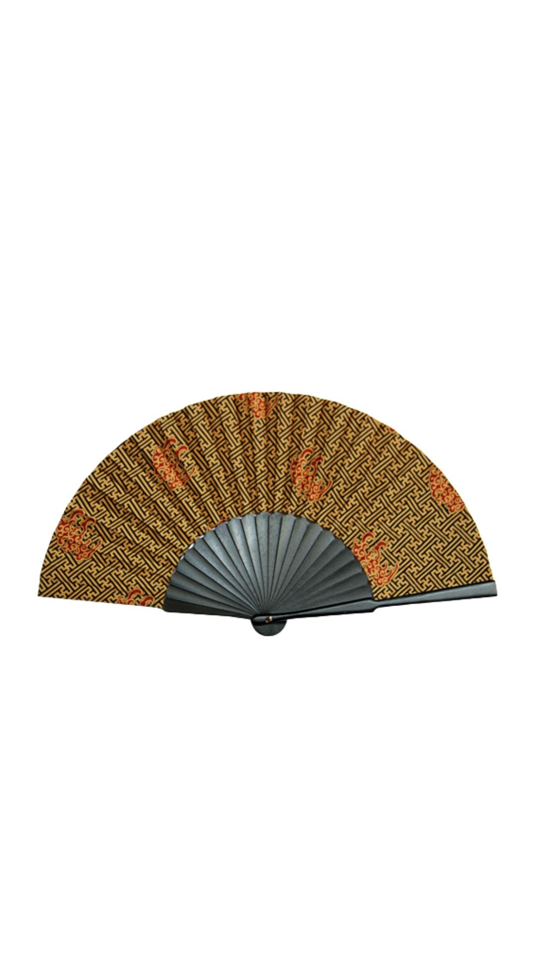 Fan in Swastika Naga Black