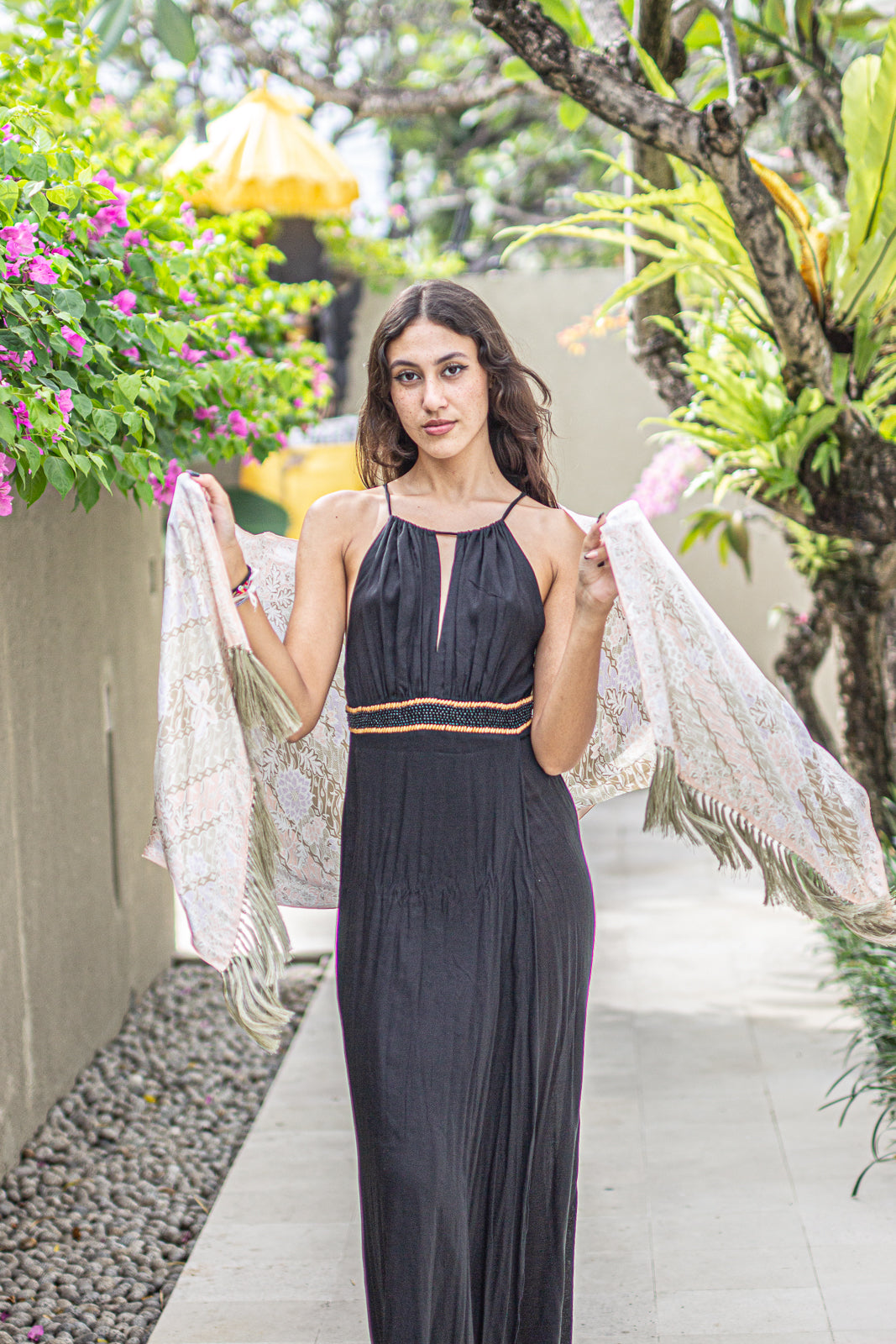 Shawl In Pastel in Model 4th Pose