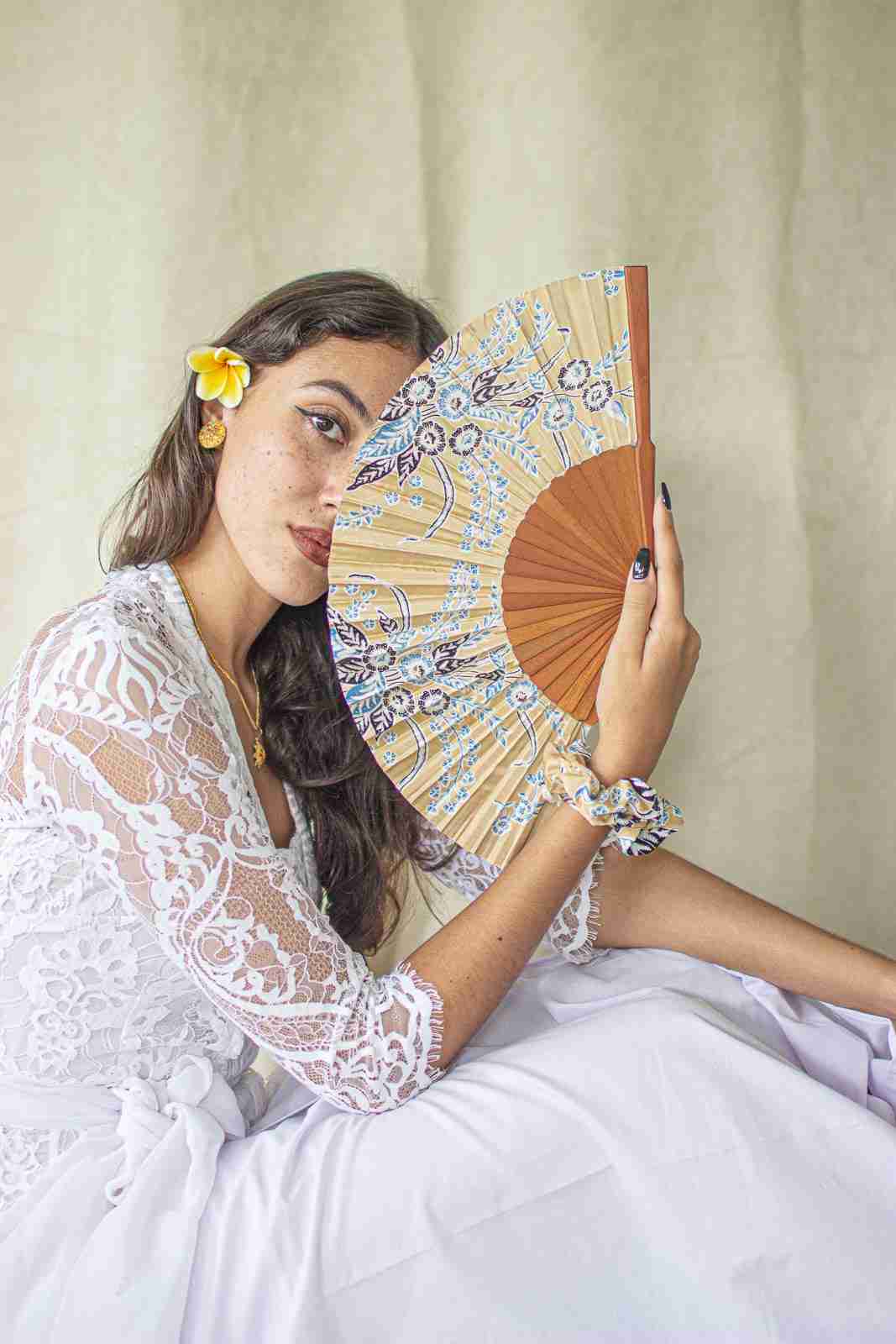 Fan In Black Gold in Model 2nd Pose
