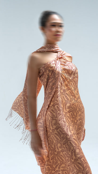 Kerudung Rumbai Daun Asem (+) Merah