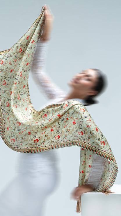 Shawl in Singapore Green