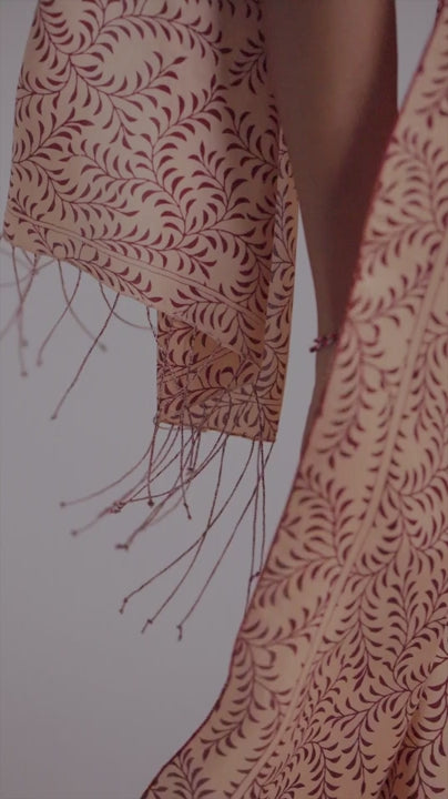 Kerudung Rumbai Daun Asem (+) Merah