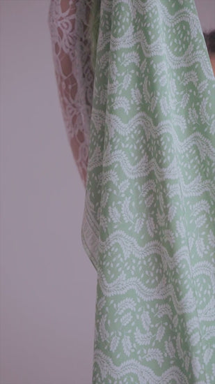 batik shawl daun asem green 2