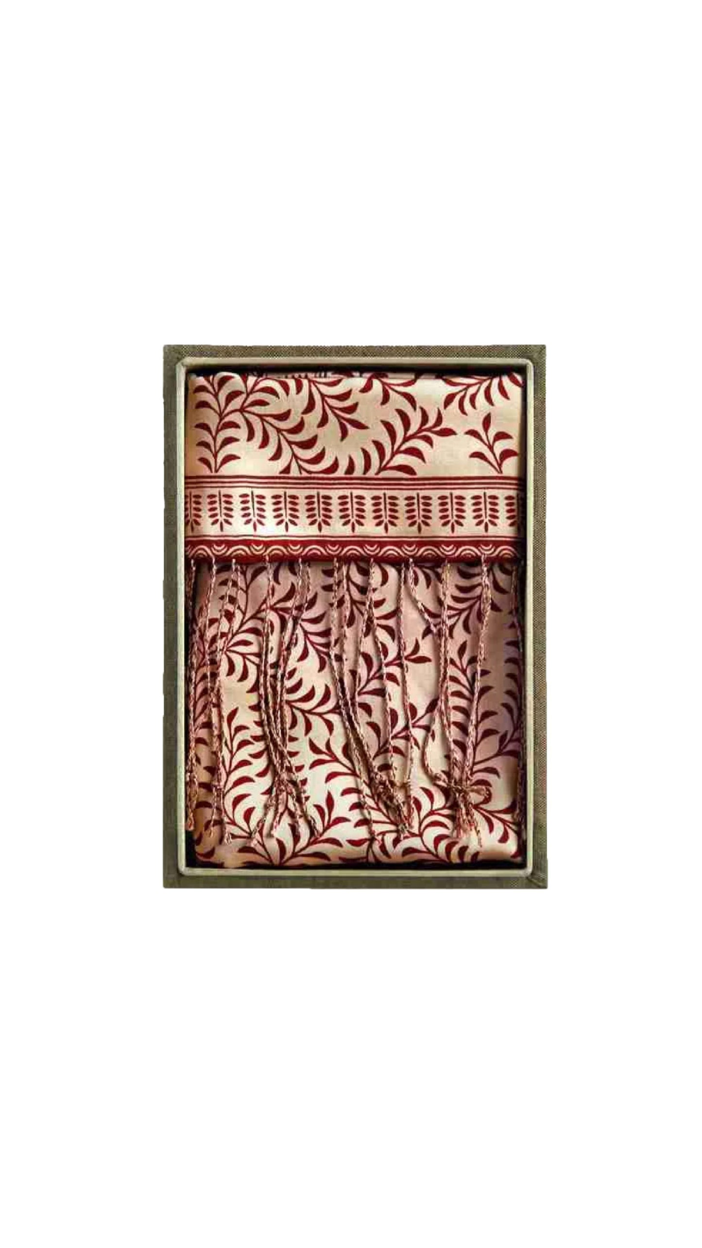 Scarf Fringe Daun Asem (+) Red in a Box