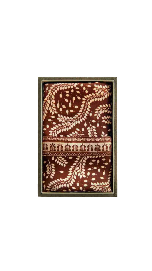 Scarf in Daun Asem II Brown in a Box