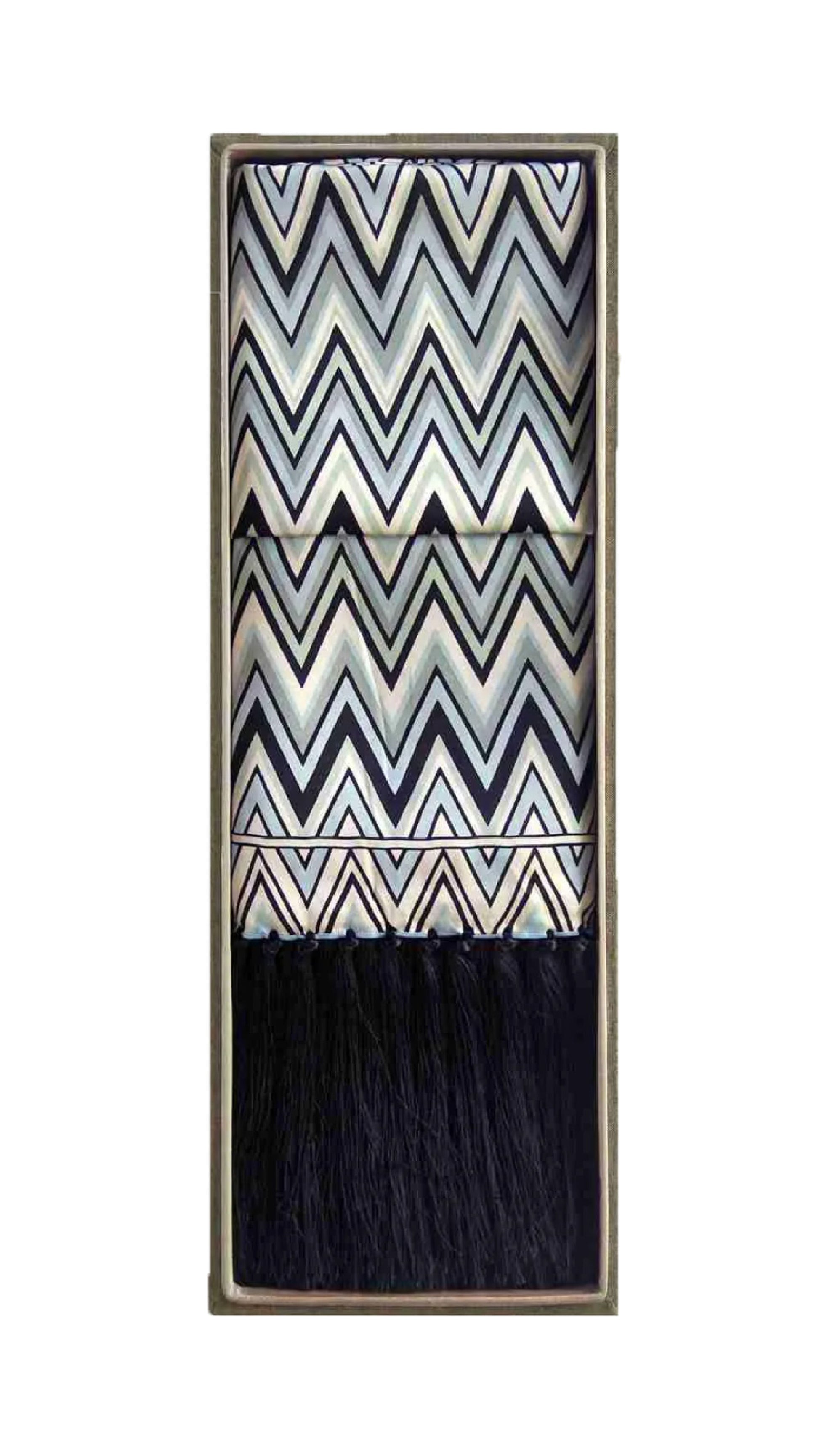 Shawl in Zigzag Blue in a Box
