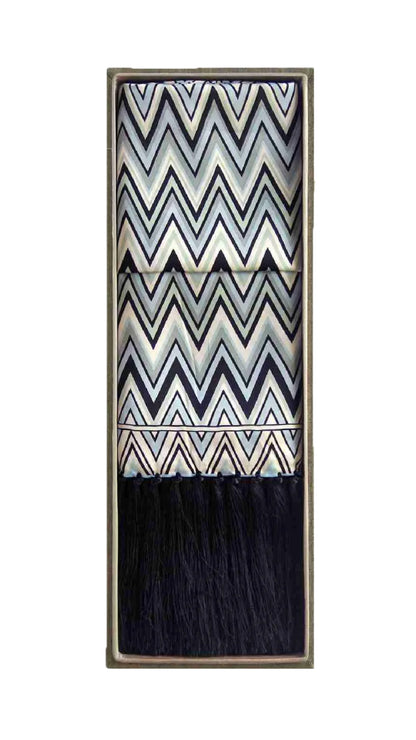 Shawl in Zigzag Blue in a Box